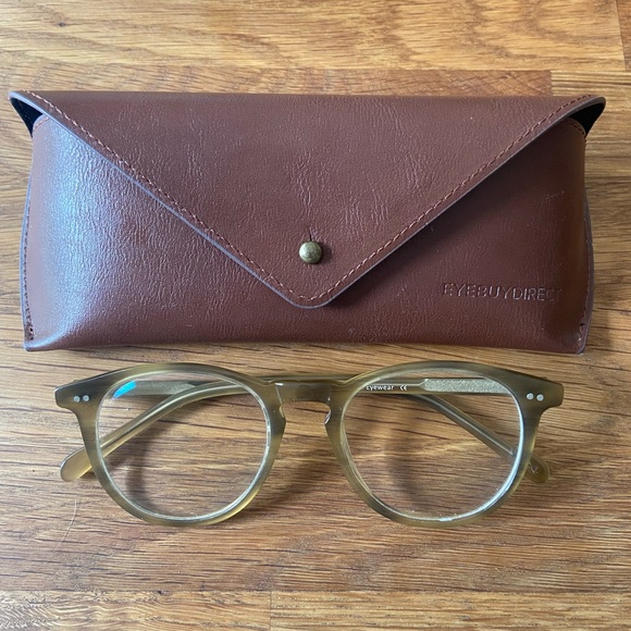 EYEBUYDIRECT Prism Round Chestnut Eyeglasses - Picture 1 of 4